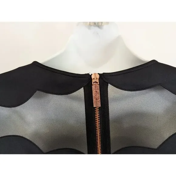 Ted Baker 3 Dress Black Serenity Bodycon Cocktail Misses Size US 8 - Picture 5 of 7